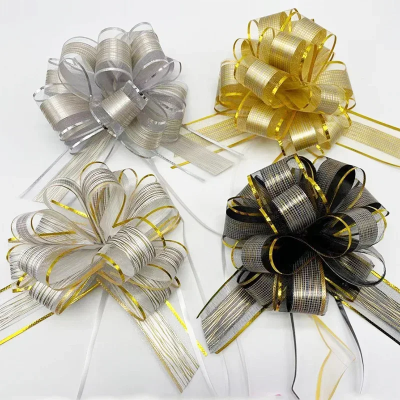 20Pcs Pull Bows Gift Knot Ribbon Spherical flower Christmas Gift Box Wrapping Bows Ribbon Wedding Birthday Party Decor Supplies