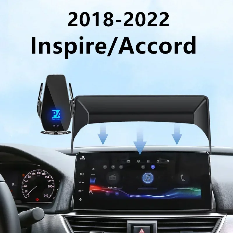 For 2018-2022 Honda Inspire Accord Car Screen Phone Holder Wireless Charger Navigation Modification Interior 7/8/12.5 Inch Size