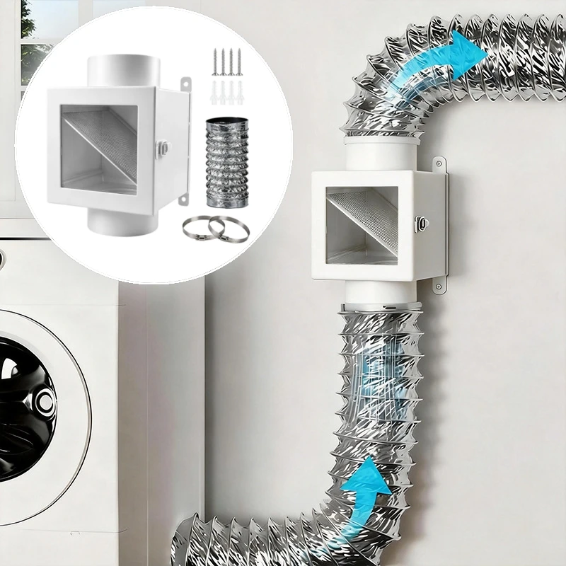 4-inch-dryer-vent-lint-trap-kit-with-flexible-aluminum-duct-hose-clamp-and-screws-indoor-dryer-lint-collector-ventilation-filter
