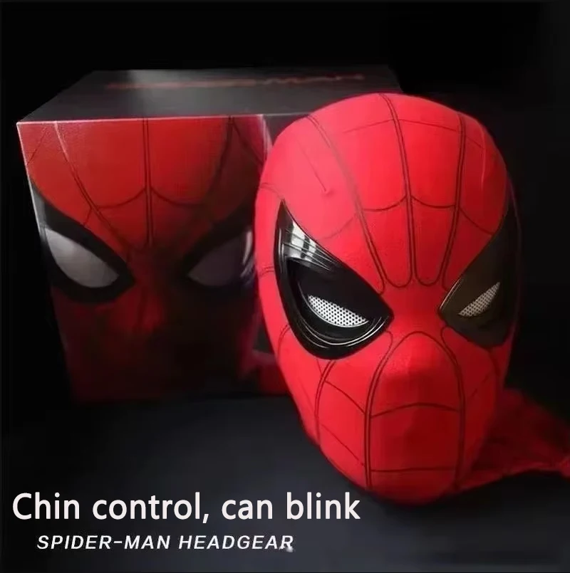 Marvel Mascara Miles Spiderman Hoofddeksel Cosplay Bewegende Ogen Elektronisch Masker Spider Man 1:1 Afstandsbediening Speelgoed Voor Volwassenen Cadeau