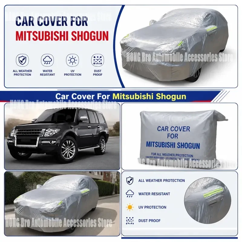 For Mitsubishi Pajero Shogun Montero Car Cover Outdoor UV Sun Snow Rain Wind Protection Waterproof SUV Vehicle Body Shield