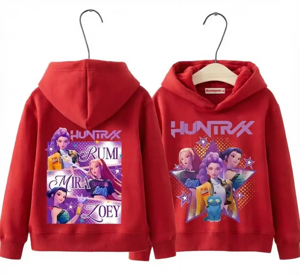 Modischer Rumi Mira Zoey Grafik-Kapuzenpullover für Kinder, vorne und hinten, Kapuzen-Sweatshirt, Streetwear, lässig, langärmelig, Kinderkleidung für Jungen und Mädchen – Detail 6
