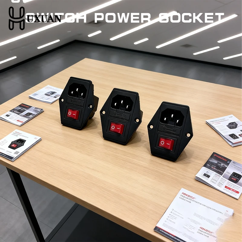 1 قطعة 10A 250 فولت ذكر مقبس الطاقة 3 دبوس IEC320 C14 مدخل وحدة التوصيل فيوز التبديل