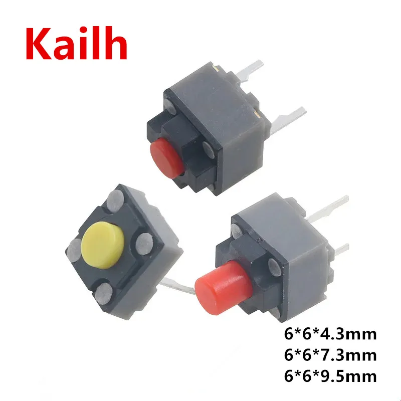 10Pcs 6*6*7.3 4.3mm 9.5mm Kailh square silent micro switch Mute switch can replace a rectangle micro switch 6X6X7.3mm 4.3mm