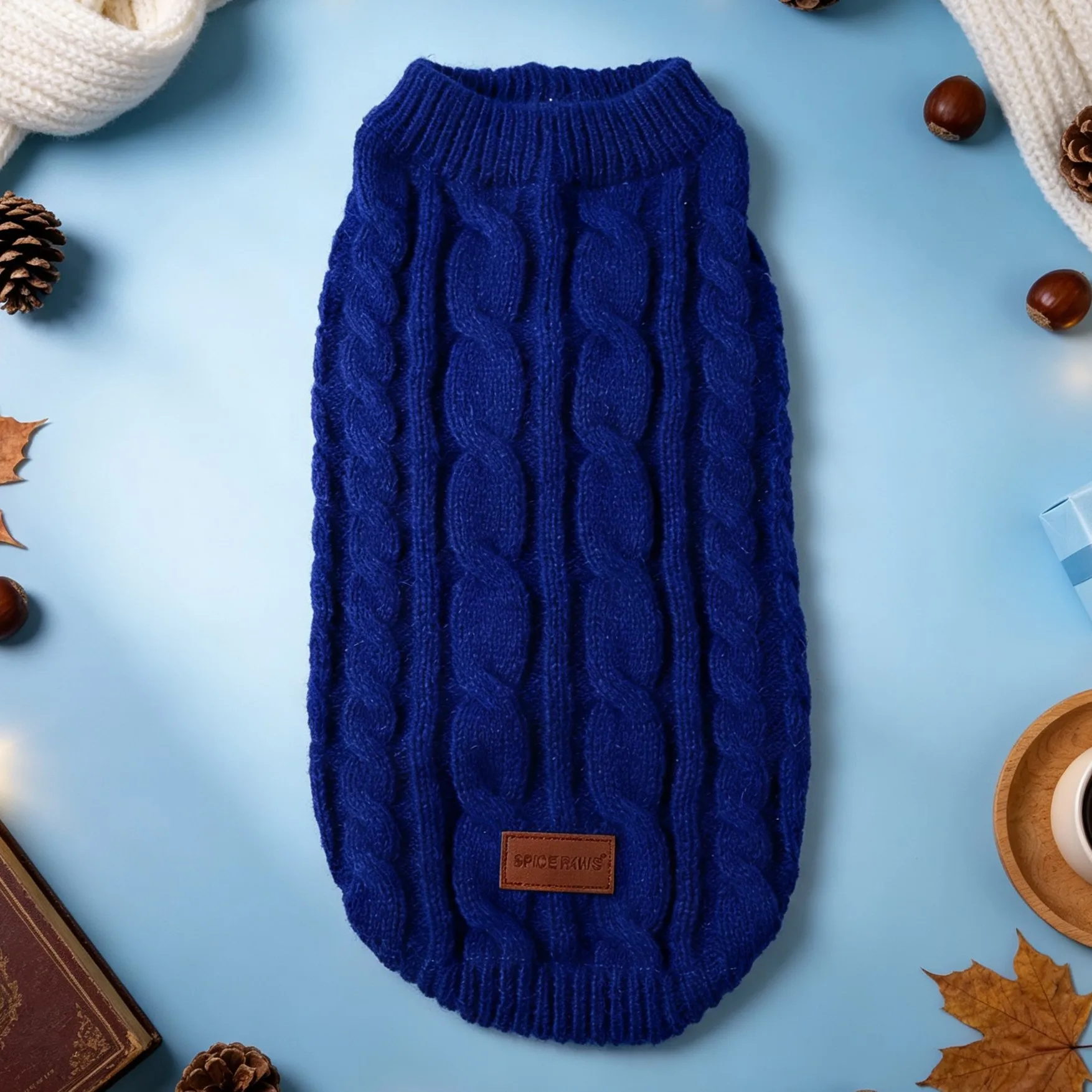 Hundepullover, gestrickte Weste für Haustiere, geflochtene Hundekleidung im Stil von „Fried Dough Twists“, warmer Mantel für Haustiere für Herbst und Winter, Kleidung für kleine Hunde. – Detail 13