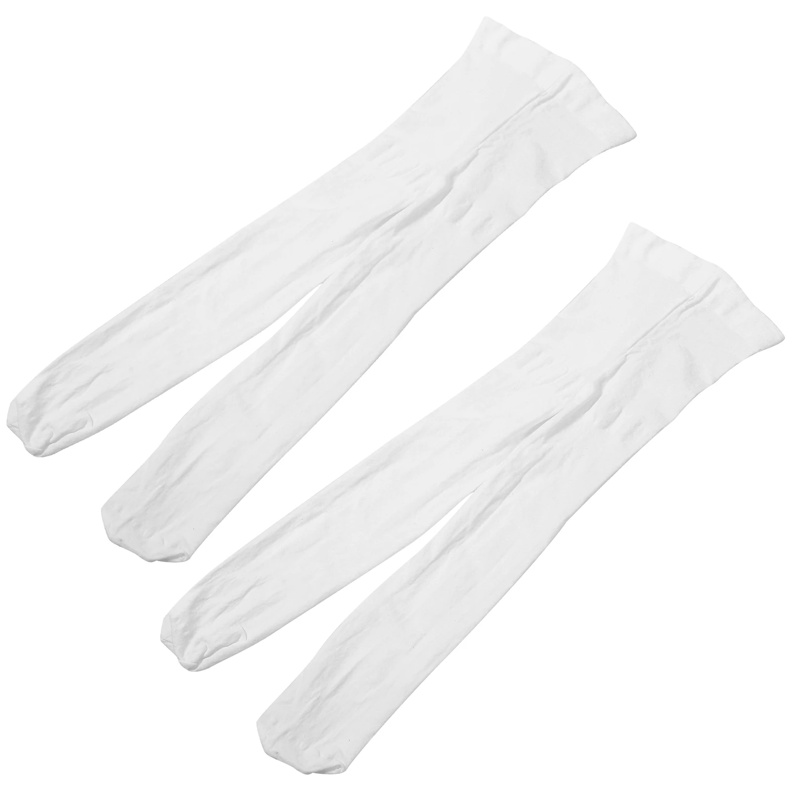 

2 Pairs White Lace Sheer Velvet Ballet Socks Dance Tights Girls Women Child Practice Comfort Elastic Stockings