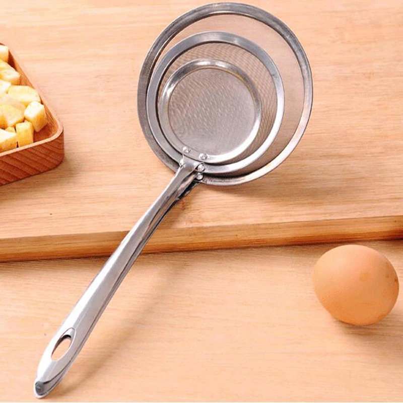 Multi-functional Filter Spoon Stainless Steel Fine Mesh Wire Oil Skimmer Strainer Fried Food Net Kitchen Gadgets Cool Tools