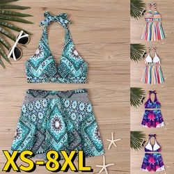 2023 Summer Two Piece Set Beachwear Swim Suit Vintage Bathing Suit High Waist Swimsuit Bikini Women New Design Printing Swimwear