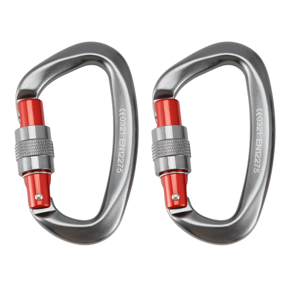 2PCS 25KN Carabiner Clip D Shape Hook Aluminium Alloy Mountaineering Equipment for Hiking, Camping, Backpack Hooks B