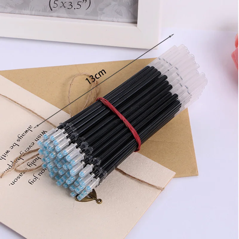 10 Pcs/Set Gel Pen Refills Rods 0.38mm Black Blue Red Ink Neutral Pen Washable Handle Refill Rod School Supplies Stationery