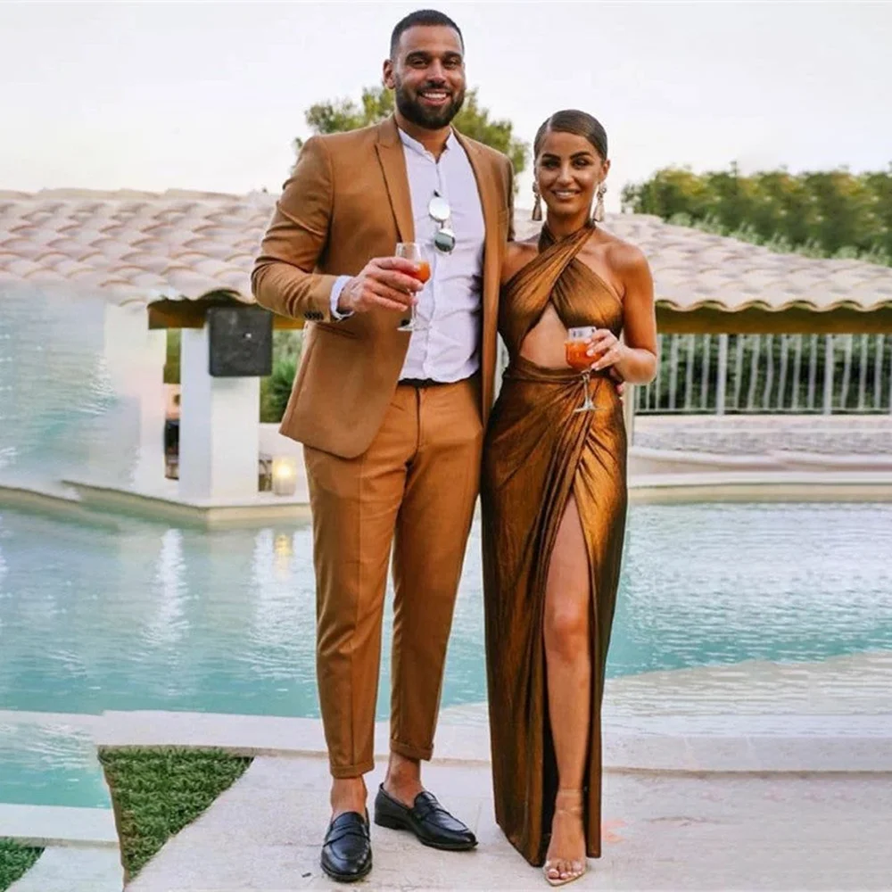 

Wedding Party Formal Male Clothing 2 Pieces Jacket Pants Slim Fit Business Casual Office Blazer Sets