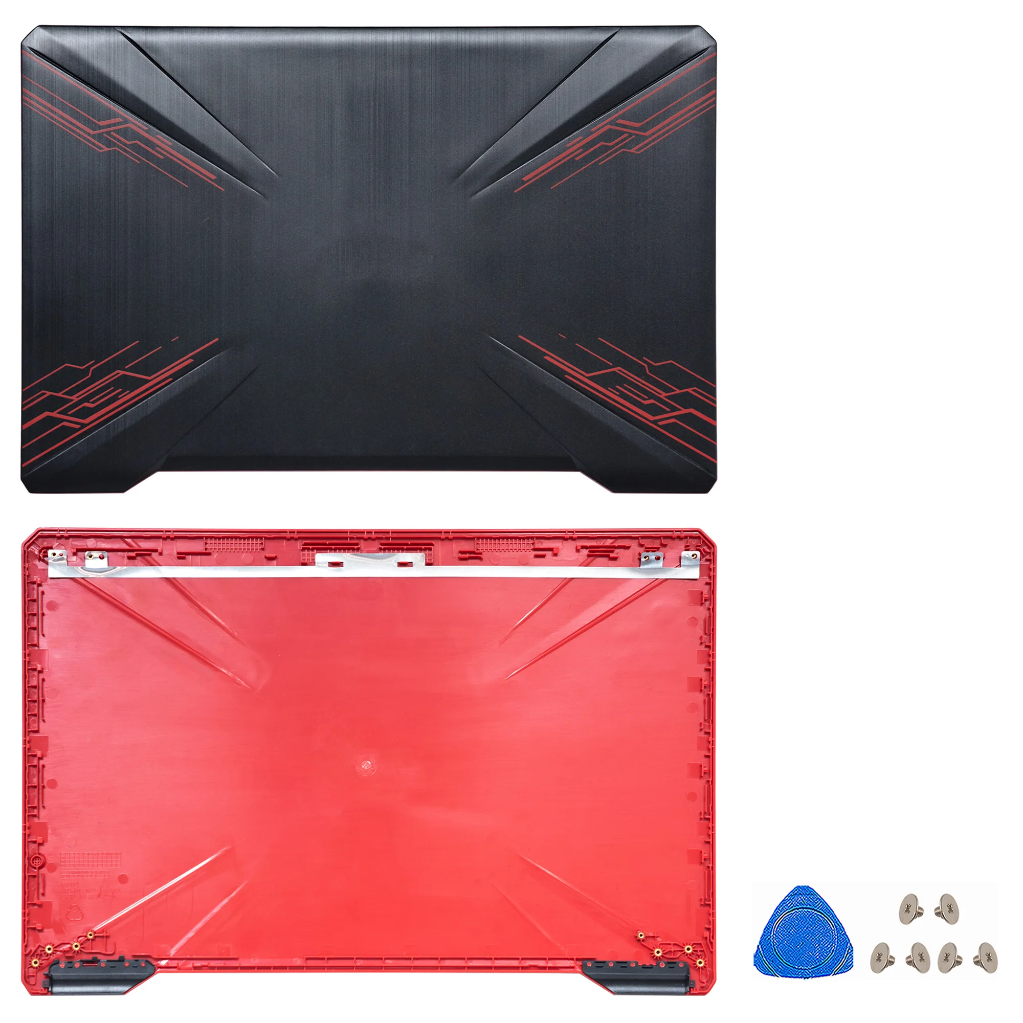 Imagem -02 - Novas Capas para Laptop Asus Fx80 80g 80gd Fx504 504g Fz80 Zx80g Lcd Capa Traseira Superior Moldura Frontal Dobradiças Parte Inferior Substituir