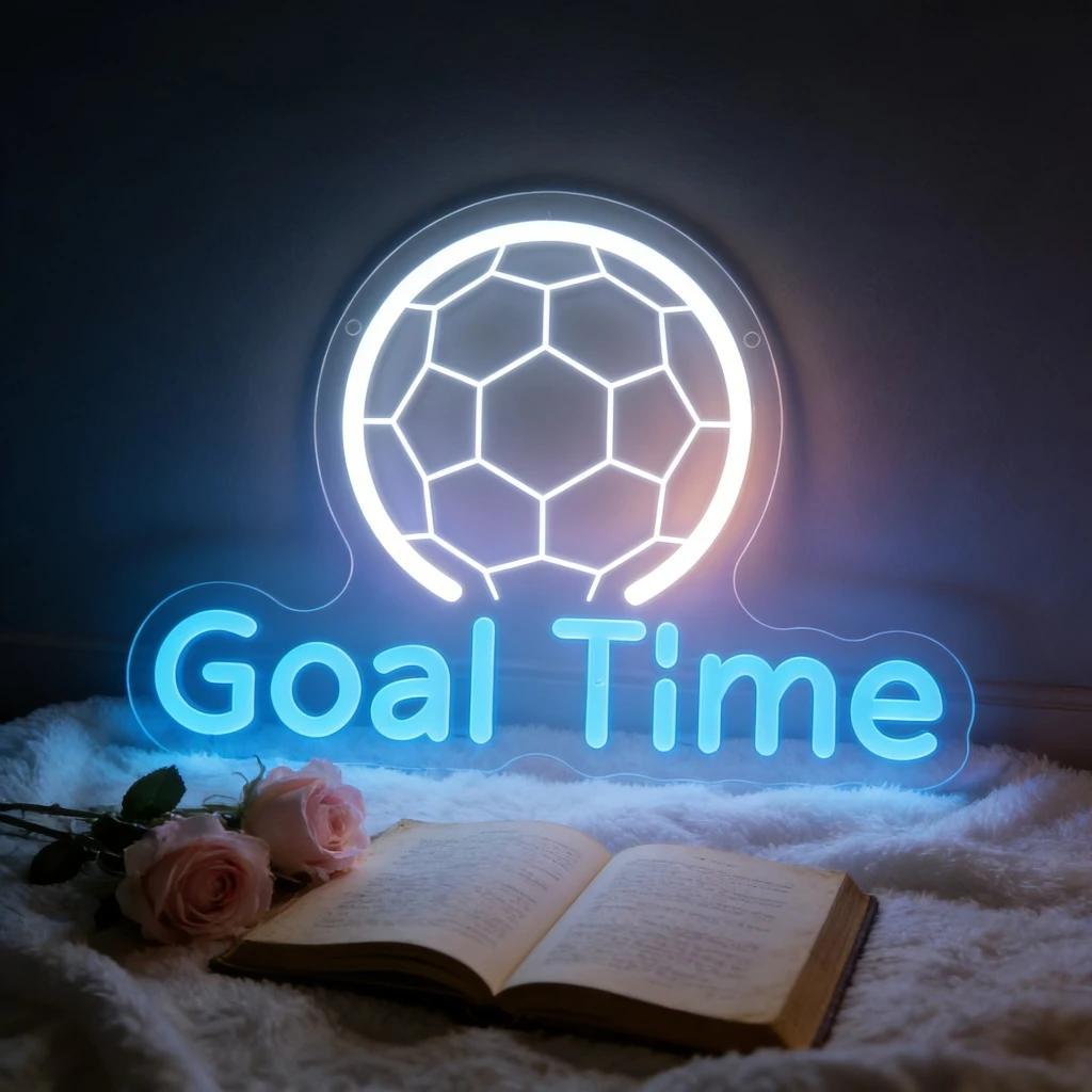 

Светодиодная неоновая вывеска GOAL TIME с USB-питанием и регулировкой яркости для игровой комнаты, спальни, бара, гостиной, подарок на день рождения, декор для стен
