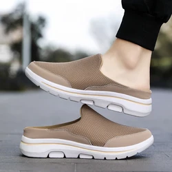 2023Summer Slip On Mesh Half Shoes For Men Women Slippers Men Casual Shoes Lightweight Comfortable Breathable Sandals Big Size