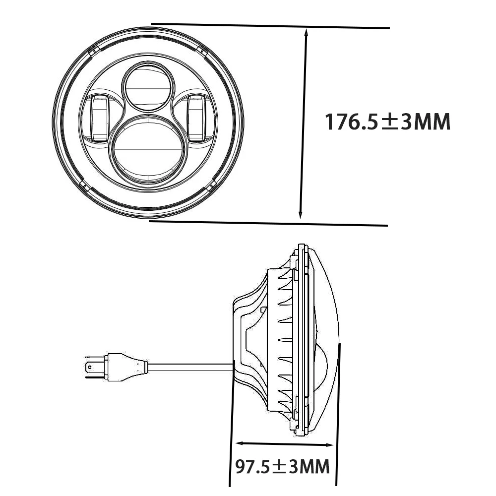 7 "E24 DOT LED المصباح كشافات للرئيس الهندي رودماستر سبرينغفيلد دراجة نارية 4.5" أضواء الضباب مصباح مساعد #6