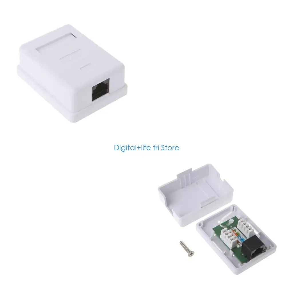 E06D Cat5e RJ45 8P8C UTP Unshielded Single Port Desktop Mount Box Networking Module