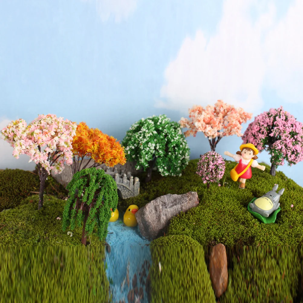 

16Pcs Realistic Miniature Trees Micro Landscape Decoration Perfect for Mini House Garden DIY Craft Fairy Garden Ornament Moss