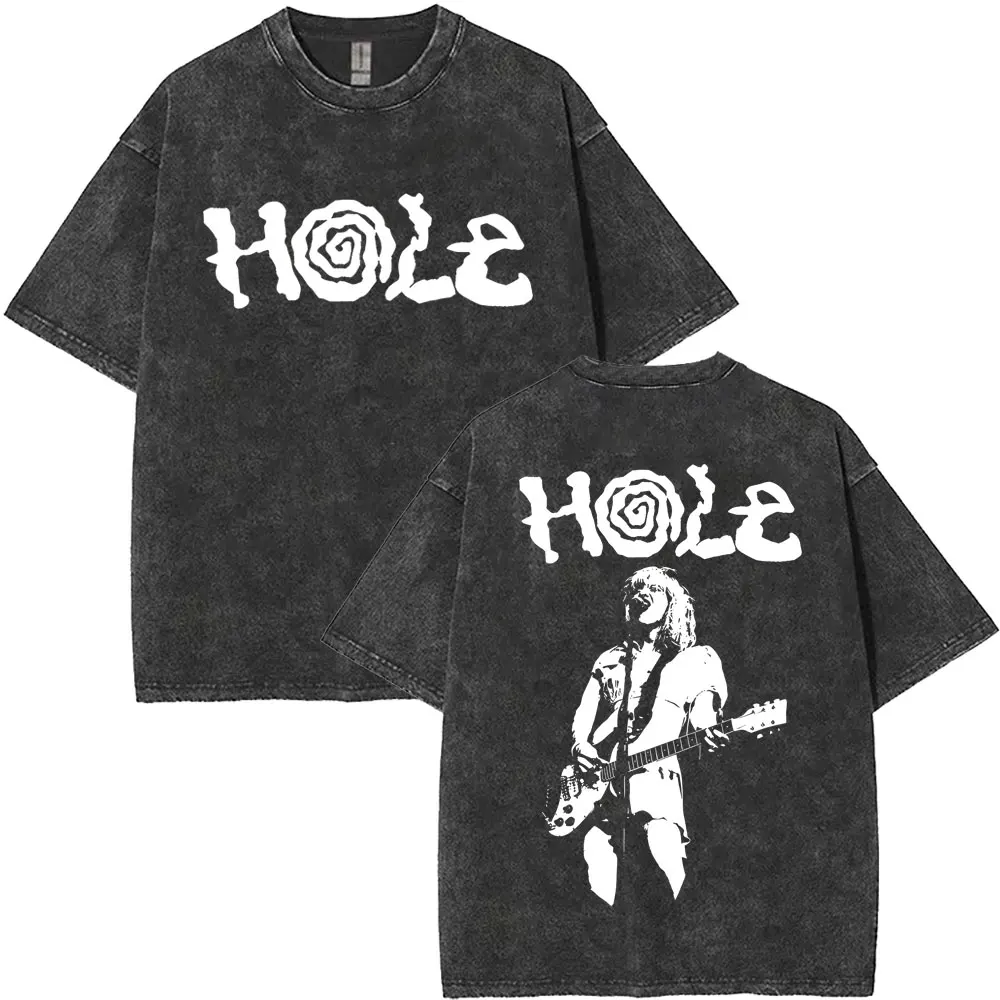 Custom Washed Vintage Alternative Rock Band Hole Courtney Love My Name Is Forgotten T Shirt Men Women Gothic Harajuku