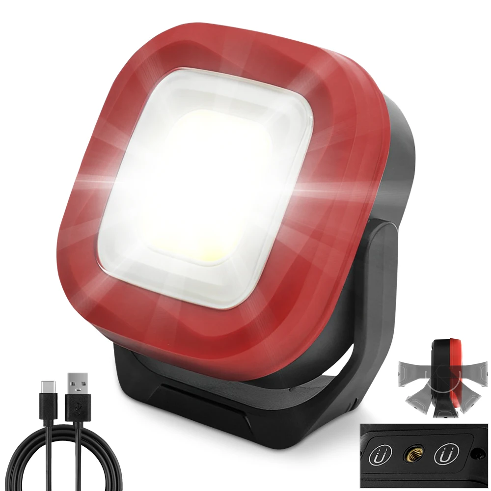 

Мощный фонарик с COB матрицей, USB Аккумуляторный портативный уличный фонарь для кемпинга, рыбалки, экстренного освещения, водонепроницаемая Рабочая лампа