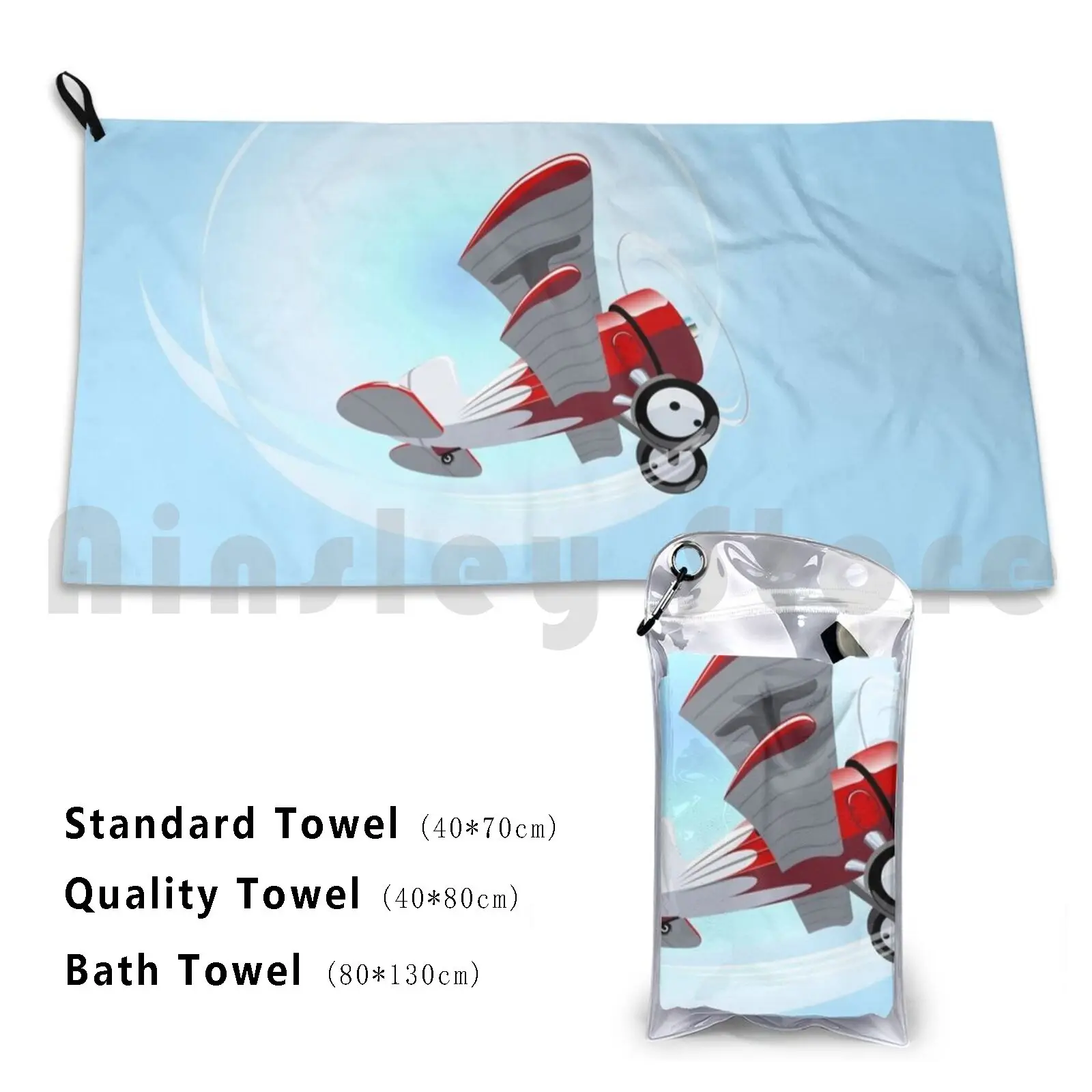Cartoon Biplane Bath Towel Beach Cushion Show Transport Character Aerobatics Colorful Isolated Loop Clipart Vehicle