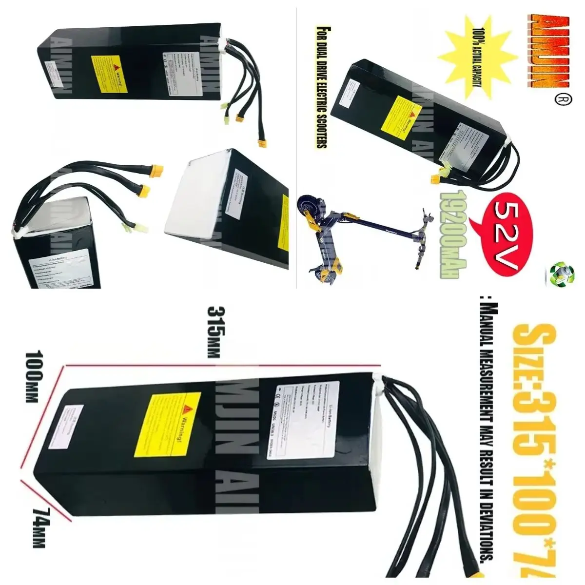 

14S4P 52V 19.2Ah 21700 Rechargeable Lithium Battery Pack Suitable For Dual Drive Scooter Battery