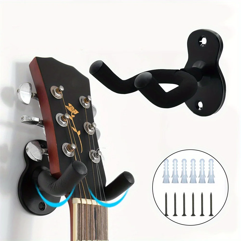 1 Pc Metal U-Shaped Guitar Wall Mount Stand Hanger Holder Hook for Acoustic, Electric Guitar Banjo Bass Gift for Guitar Player