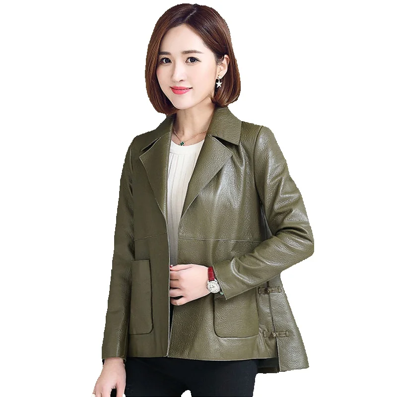 Spring New Sheepskin Genuine Leather Coat Women's Short Suit Collar Korean Loose Coat Women's