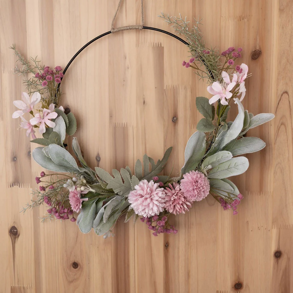 

Artificial Garland Porch Wreath Home Decor Set Pink Wedding Plastic Creative Pendant Indoor Window