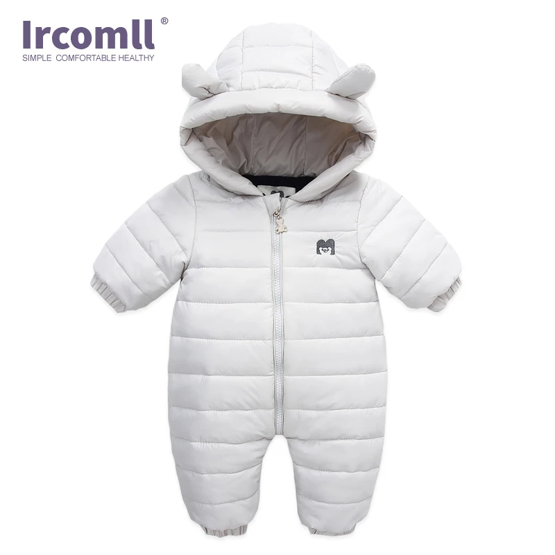 Ircomll infant baby spring autumn romper jacket jumpsuit baby toddler winter romper cute hoodie snowsuit with gloves