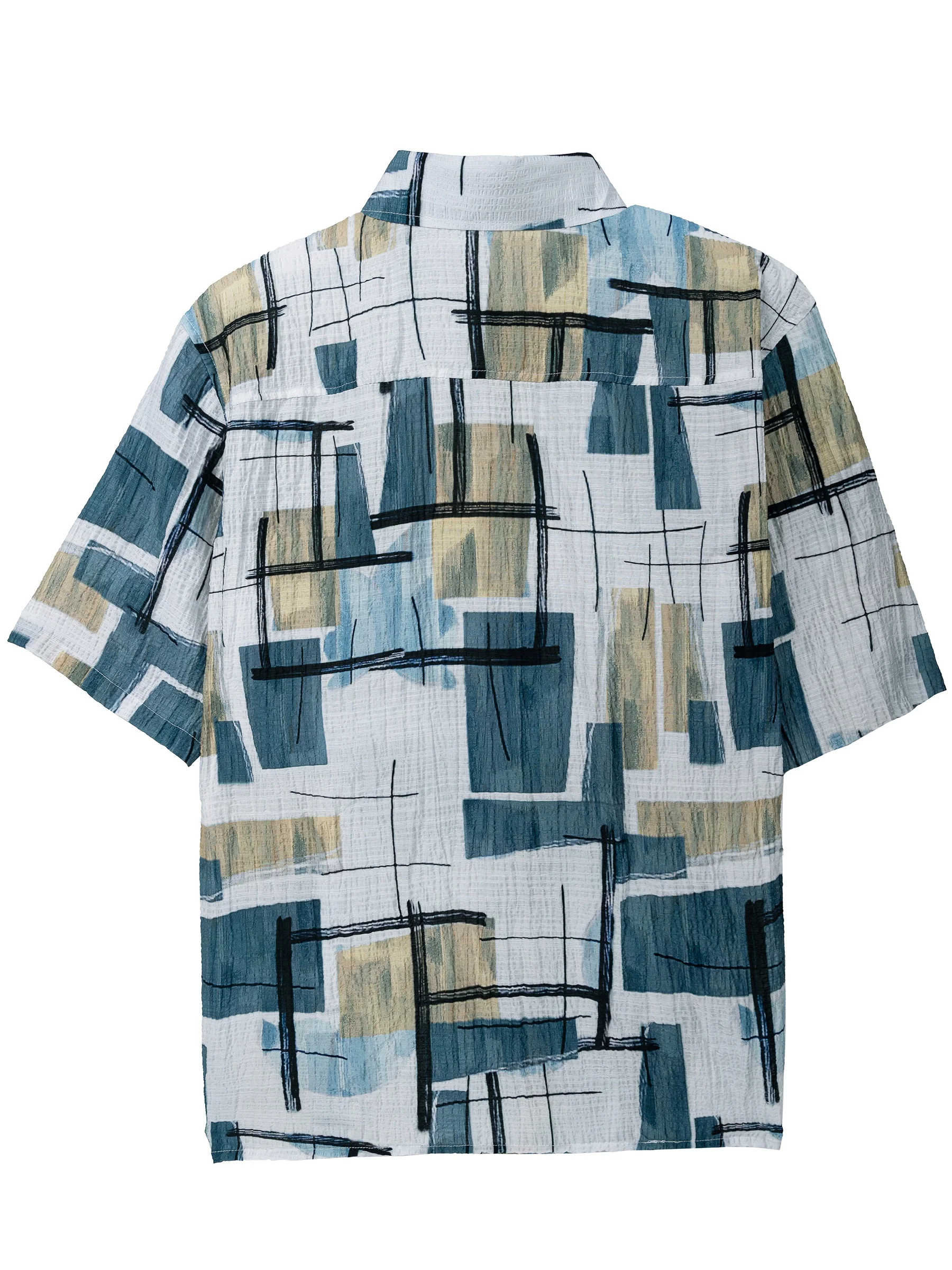 New Fashionable Men's Shirt With Printed Unique Cardigan Buttons And Lapels, Trendy Casual Loose Beach Short-Sleeved Top