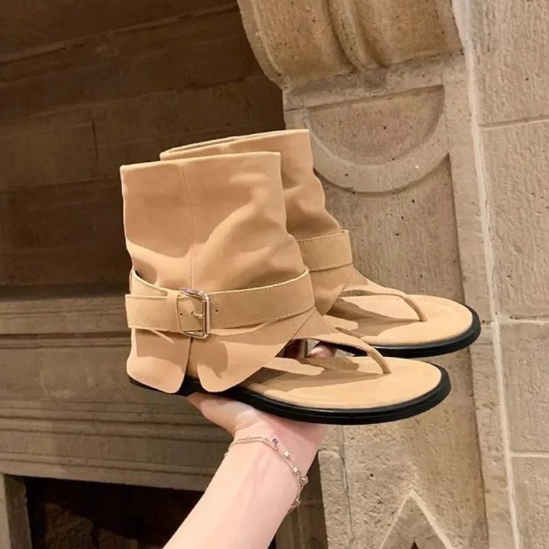 

Retro Women's Shoes Exquisite Genuine Leather Summer Boots for Woman Fashion Roman Cool Boots Luxury Designer Shoes Botas Mujer