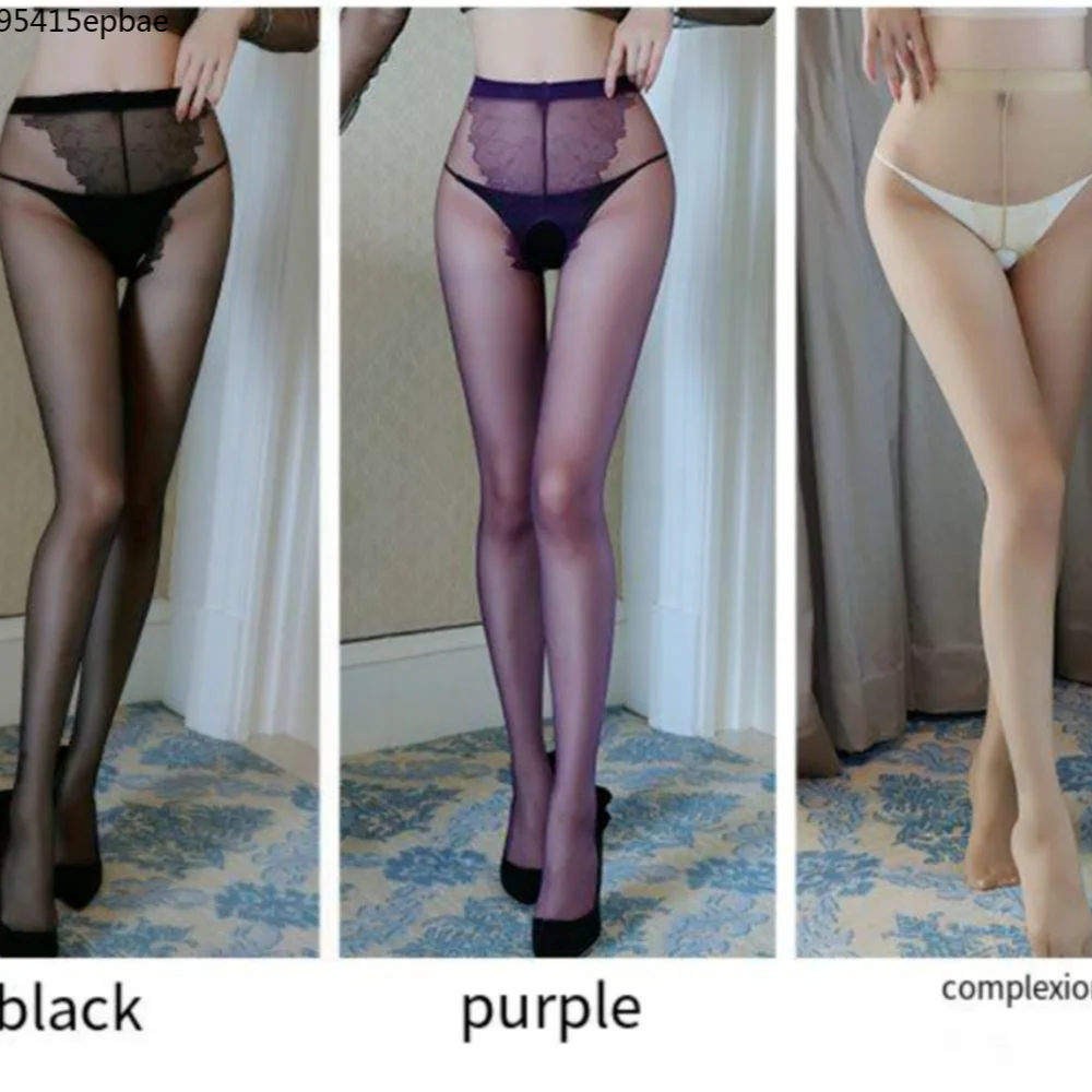 

Sexy Lingerie Ladies Europe and America Sexy Uniform Temptation Lace Open File One-piece Silk Stockings Mesh Socks Fine Sand Top