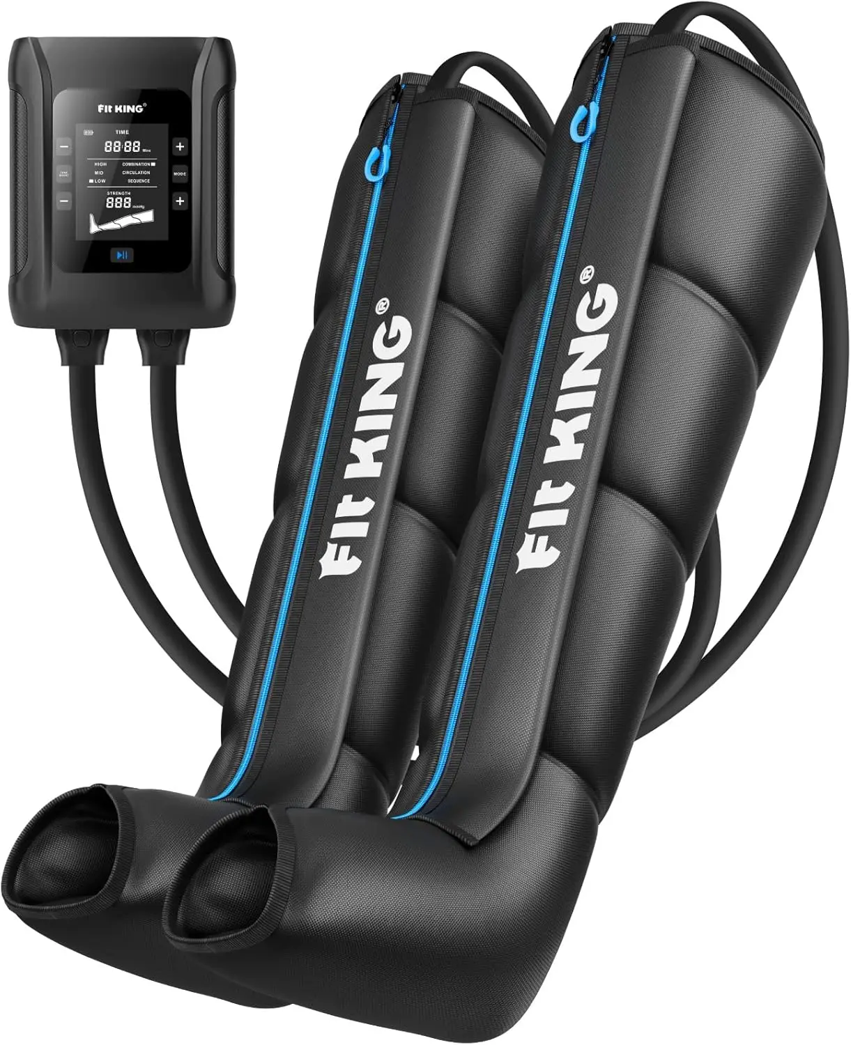 

FIT KING Professional Air Compression Leg Recovery System, Cordless Rechargeable Leg Compression Massager Boots for Fast Recover
