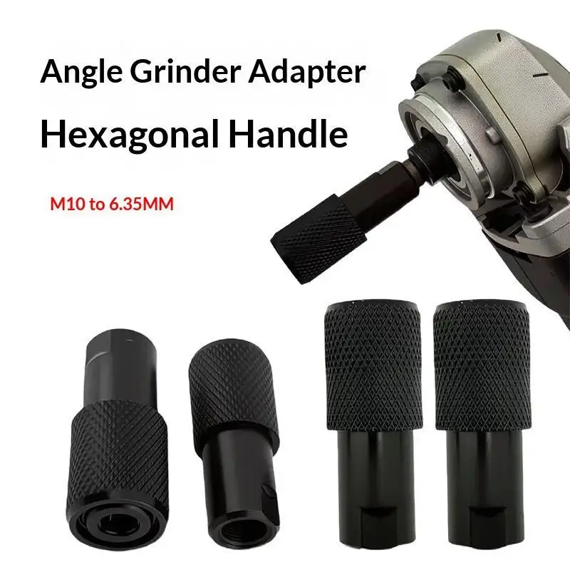 

1/2Pcs Angle Grinder Adapter M10 To 6.35mm Hex Quick-release Conversion Angle Grinder To Electric Drill Accessories