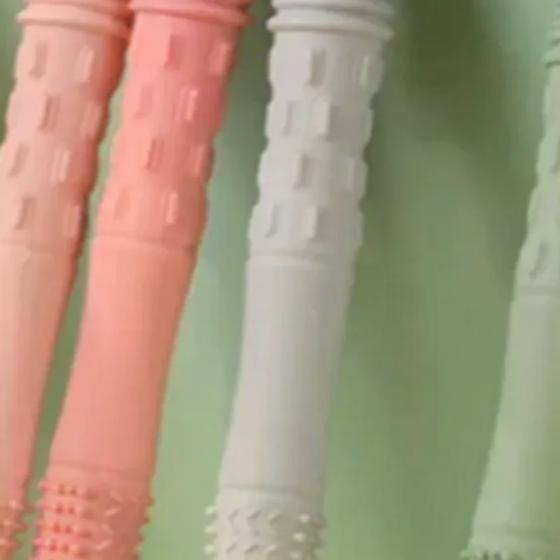 Straw Teether Children's Toy Soft Silicone Hollow Molar Stick Newborn Teething Tube Molar Toy Gift