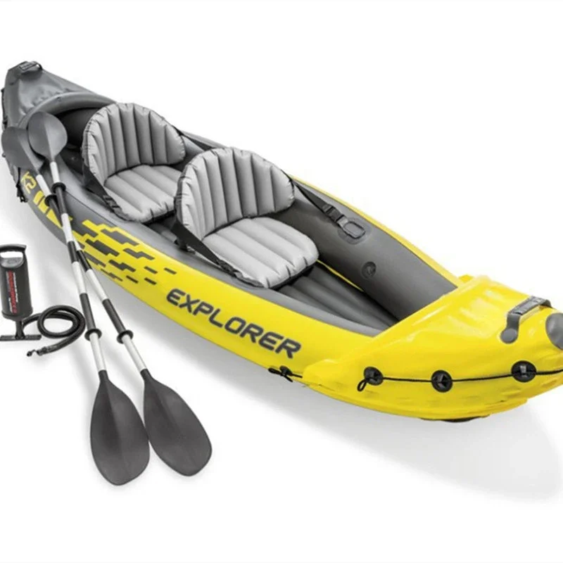 Двойной Kayaker INTEX 68307 надувной лодка для рафтинга двойная штурмовая лодка для рафтинга Kayaker с сиденьем уличная рыболовная лодка