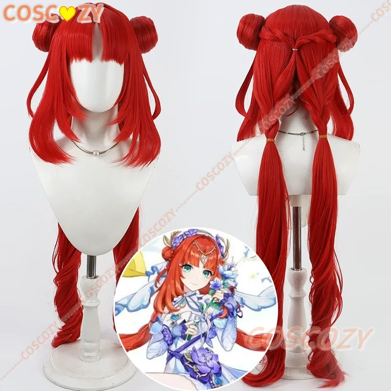 

Nilou Cosplay Wig Women Girls Game Cos Wigs Heat Synthetic Fiber Orange Role Playing Hair Wig for Halloween Party Con