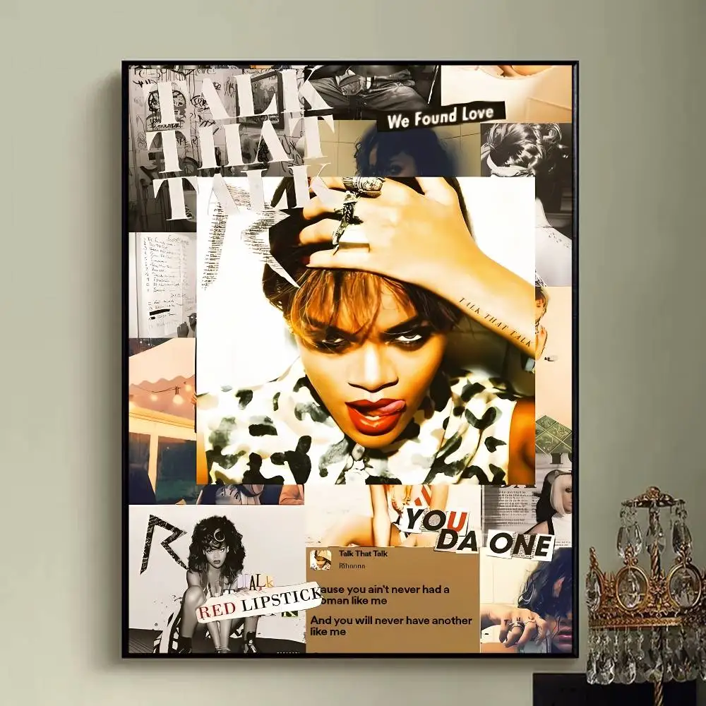 ملصق المغني R-Rihanna-ES عالي الجودة لغرفة المعيشة جمالي لتزيين الحائط ملصقات هدية #4