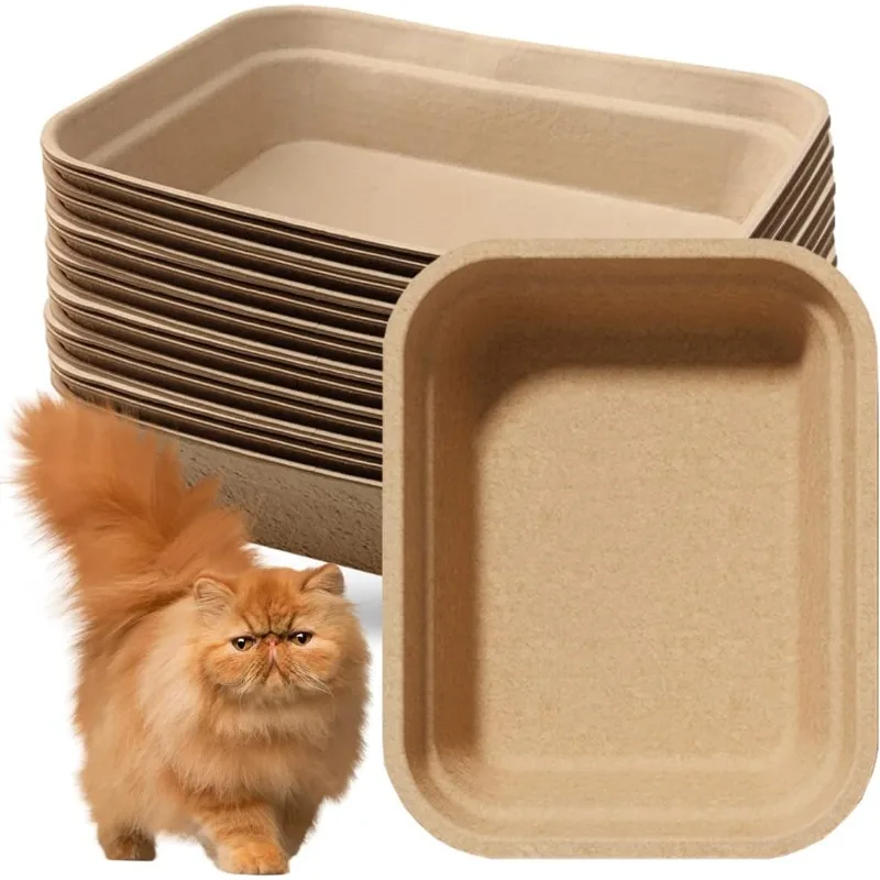 

15 Pack Disposable Litter Boxes for Cats Paper Tray Travel Toilet Cat Litter Box for Indoor Outdoor for Hamster, Guinea Pig,