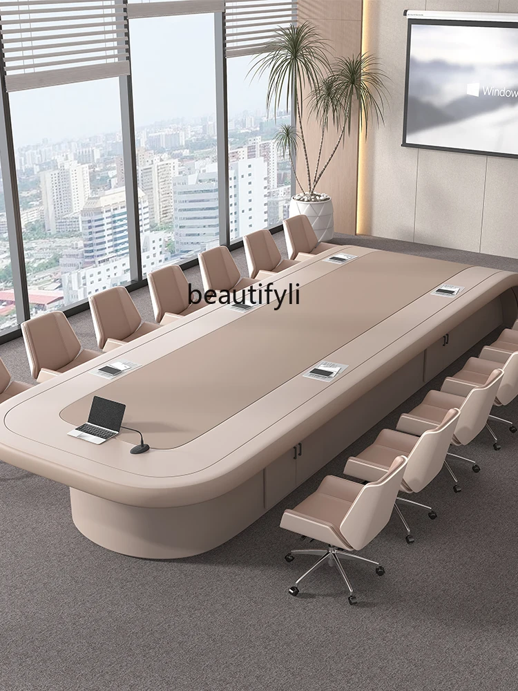 High-End Paint Simple Modern Large Conference Room Meeting Training Negotiation Office Desk and Chair Combination