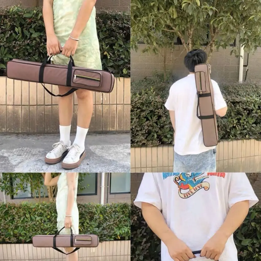 Lona de bambu flauta armazenamento bolsa ombro protetora à prova dwaterproof água flauta caso espessamento grande capacidade piccolo bolsa