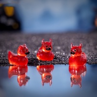 3PC Mini Resin Halloween Devil Duck Luminous Ornament Micro Landscape DIY Crafts Car Home Glow-in-the-dark Decoration Gifts