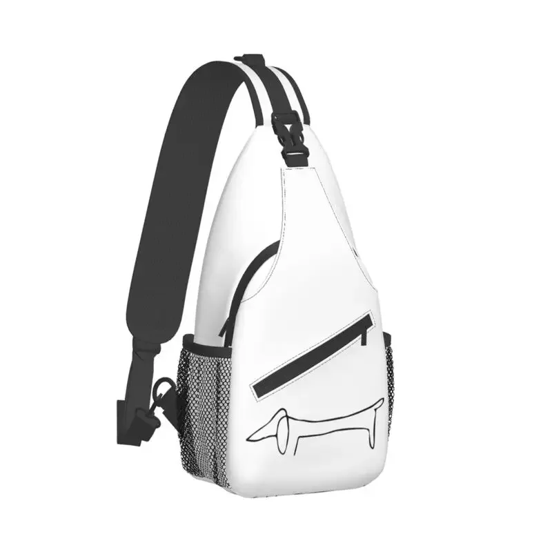 Casual Picasso Dachsund Sling Bag for Travel Hiking Men's Sausage Badger Wiener Dog Chest Crossbody Backpack Shoulder Daypack