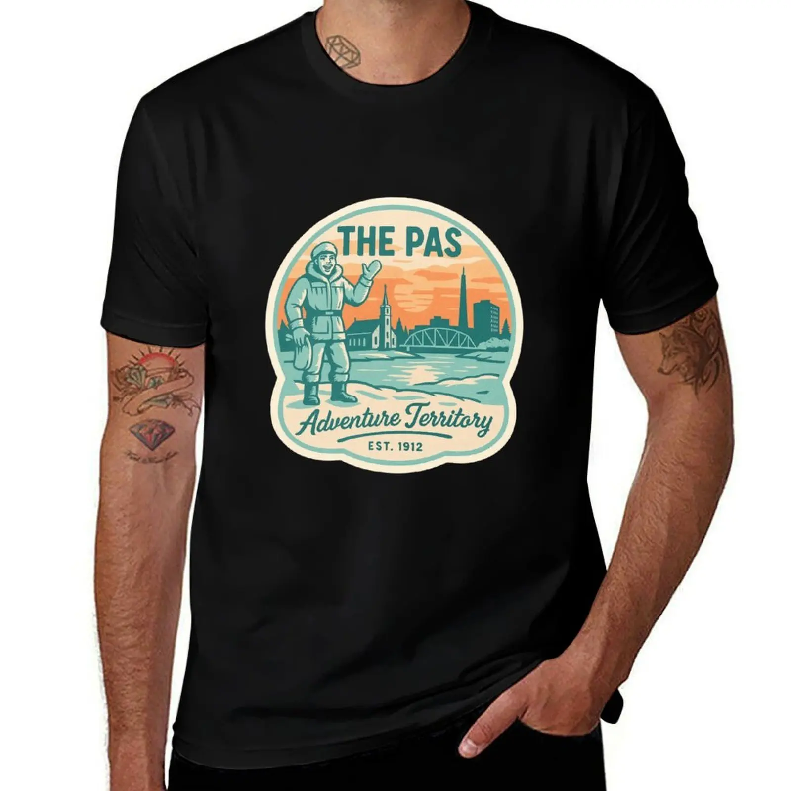 

The Pas Sticker – Vintage Winter “Adventure Territory” Design (Est. 1912) T-Shirt customs design your own mens fashion