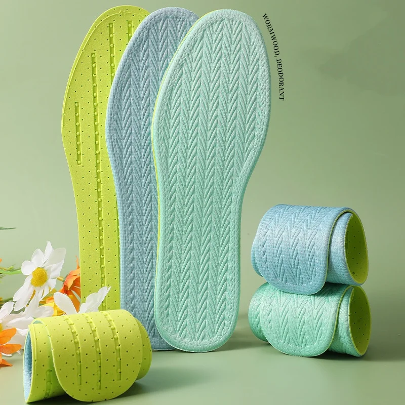 Nano Antibacterial Menthol Wormwood Insole Men's Sports Comfortable Soft Sole Breathable Sweat Absorption Thin Hyperi Insole