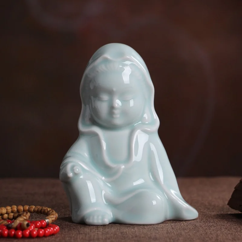 

★Цзиндэчжэнь керамическое украшение Avalokitesvara оригинальная статуя будды ручной работы украшение для дома геомантия украшение Qingxin