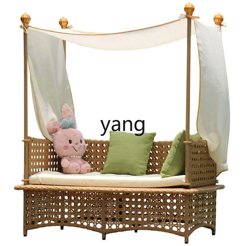 Yjq Outdoor Lounge Courtyard Garden Villa Sunshade Rattan Sun Room Outdoor Double Bed