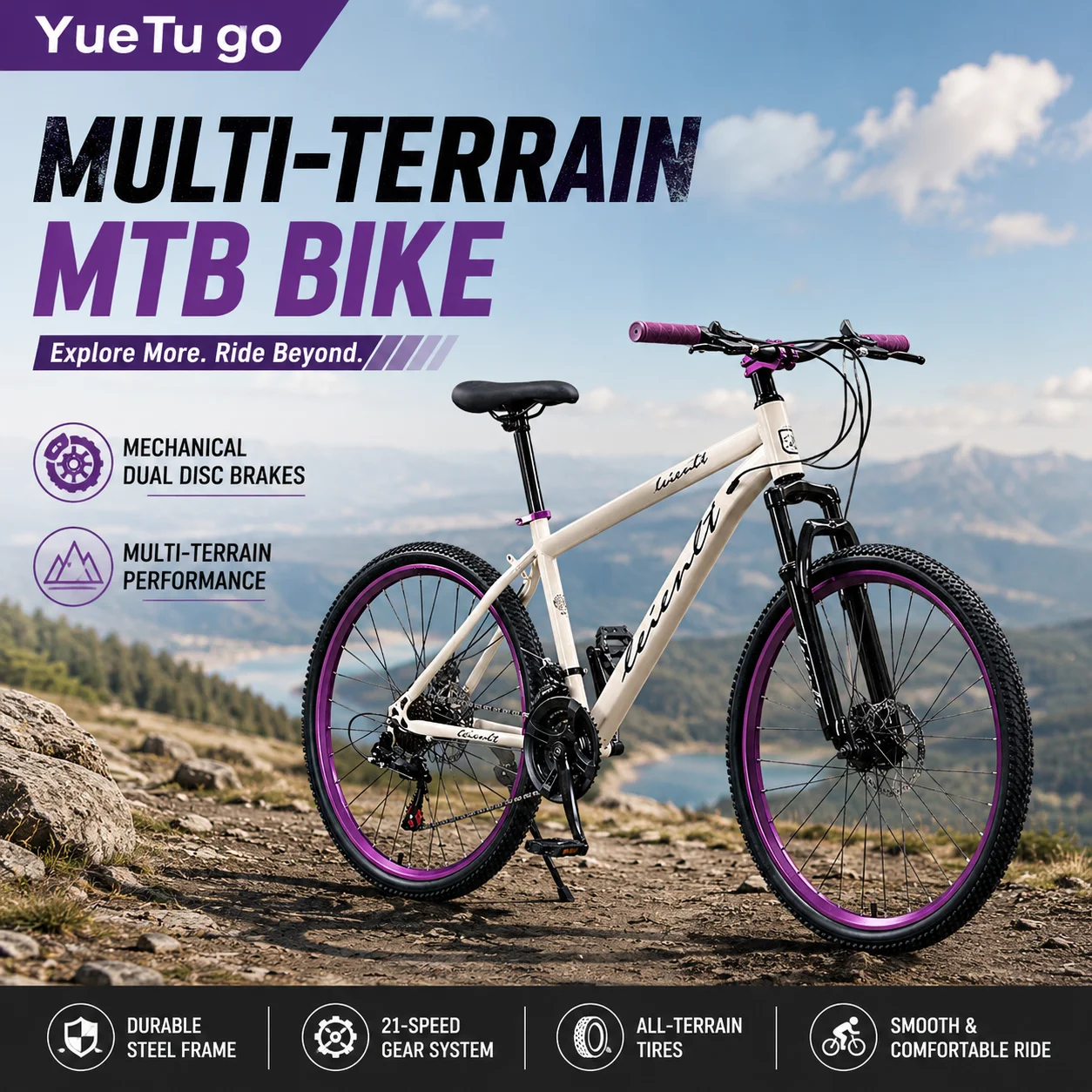 Cycling Low Gear - Vélo de montagne en acier à