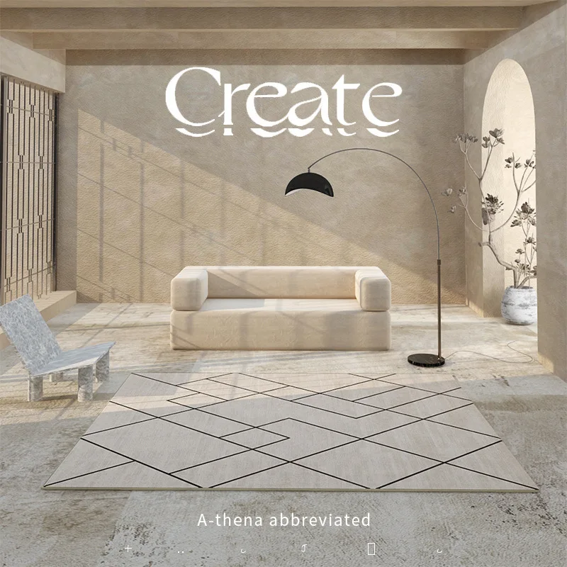 

Japanese Minimalist Bedroom Bedside Carpet Living Room Large Area Carpets Sofa Floor Mat Home Decoration Rug Non-slip Washable