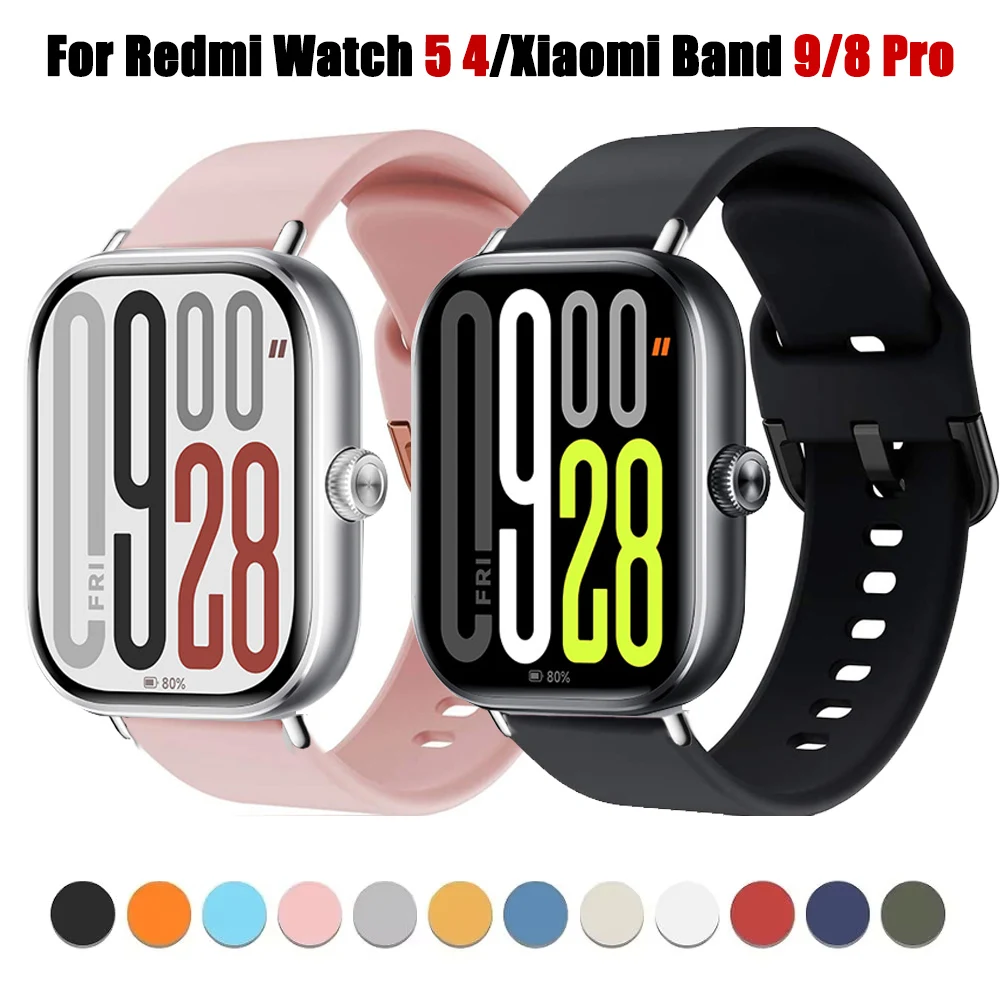 Weiches Silikonarmband für Redmi Watch 5 4 Sport-Ersatzarmband für Xiaomi Mi Band 9 Pro/Mi Band 8 Pro Armband-Zubehör